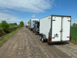 Anreise mit Landy und Trailer