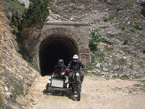 XT Sidecar out of the tunnel