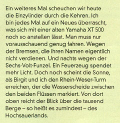 XT 500 Text im Sauerlandbericht